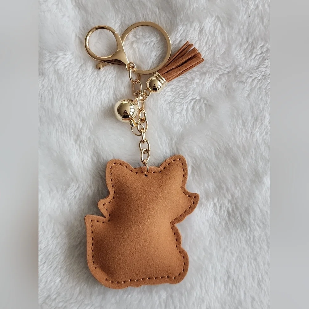 Rhinestone Raccoon Keychain with Tassel Bag Charm